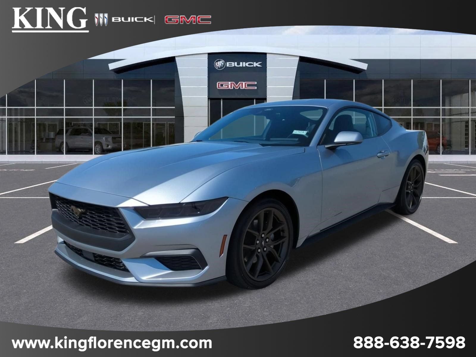 2026 Ford Mustang EcoBoost Fastback in Silver — front three-quarter view