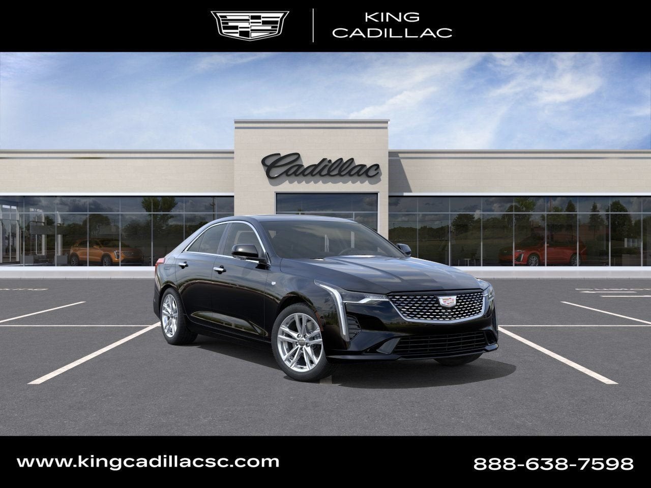 2026 Cadillac CT4 Luxury in Black Raven — front three-quarter view