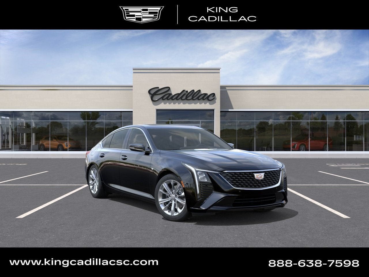 2026 Cadillac CT5 Premium Luxury in Black Raven — front three-quarter view