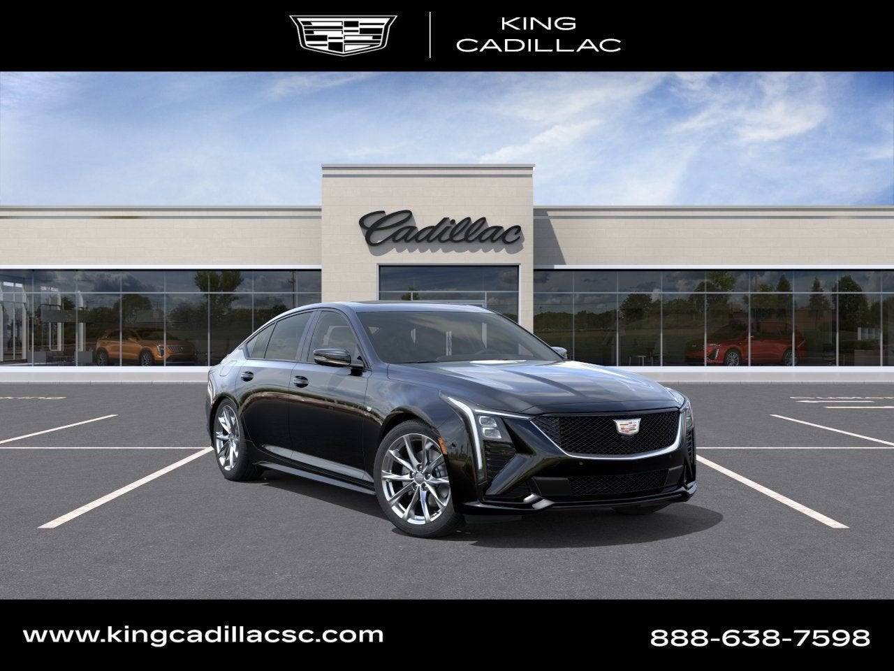 2026 Cadillac CT5 Sport in Black Raven — front three-quarter view
