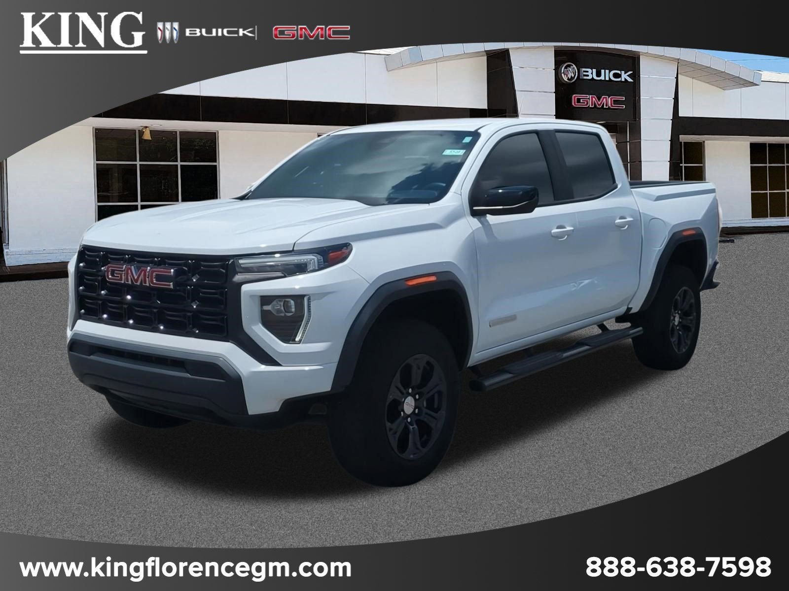 2024 GMC Canyon Elevation in Summit White — front three-quarter view