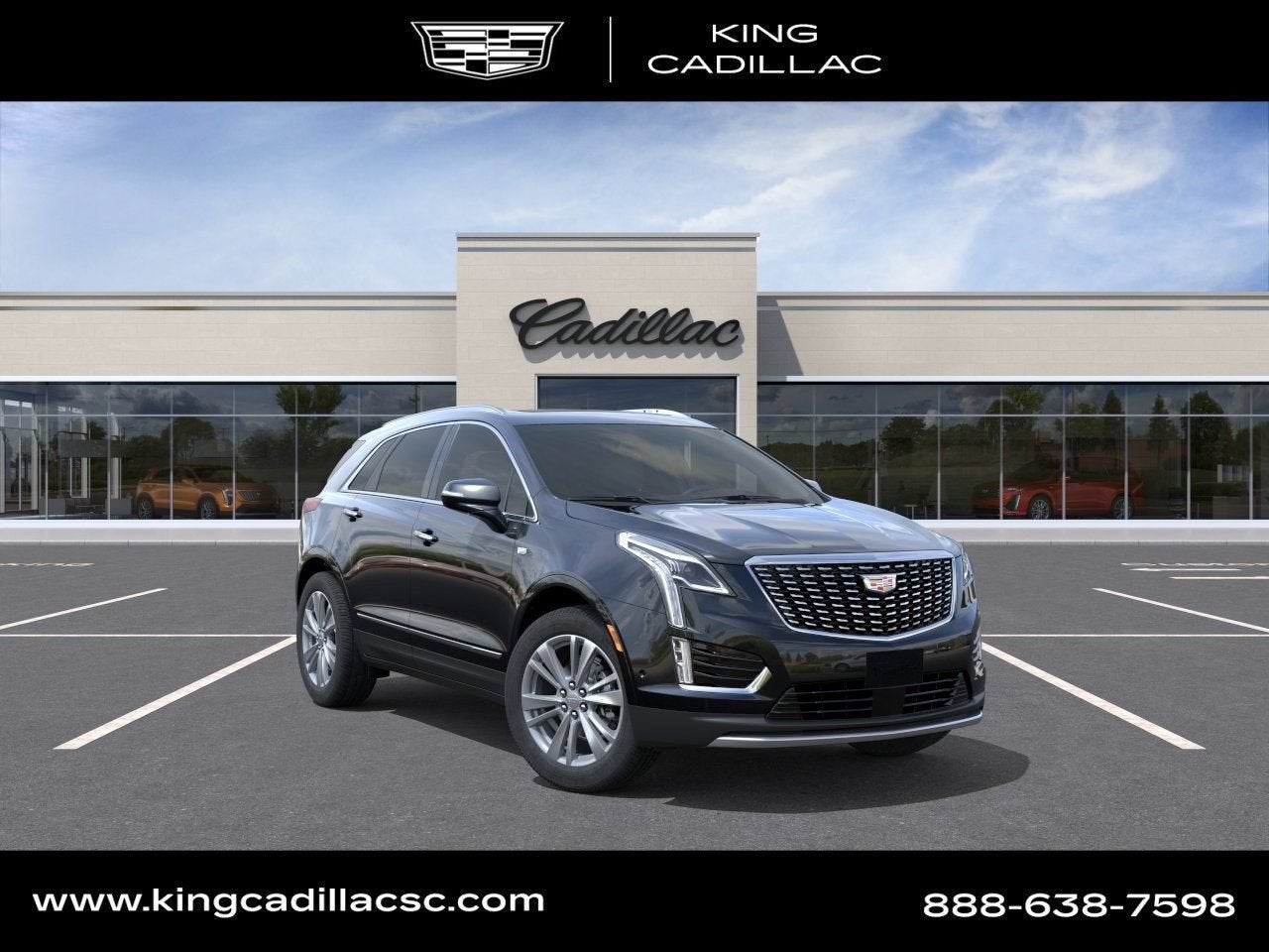 2026 Cadillac XT5 Premium Luxury in Stellar Black Metallic — front three-quarter view