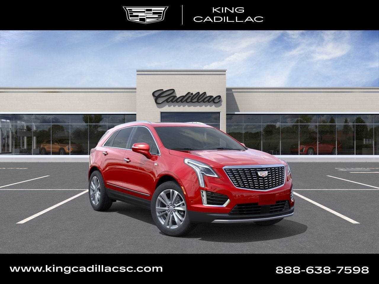 2026 Cadillac XT5 Premium Luxury in Radiant Red Tintcoat — front three-quarter view