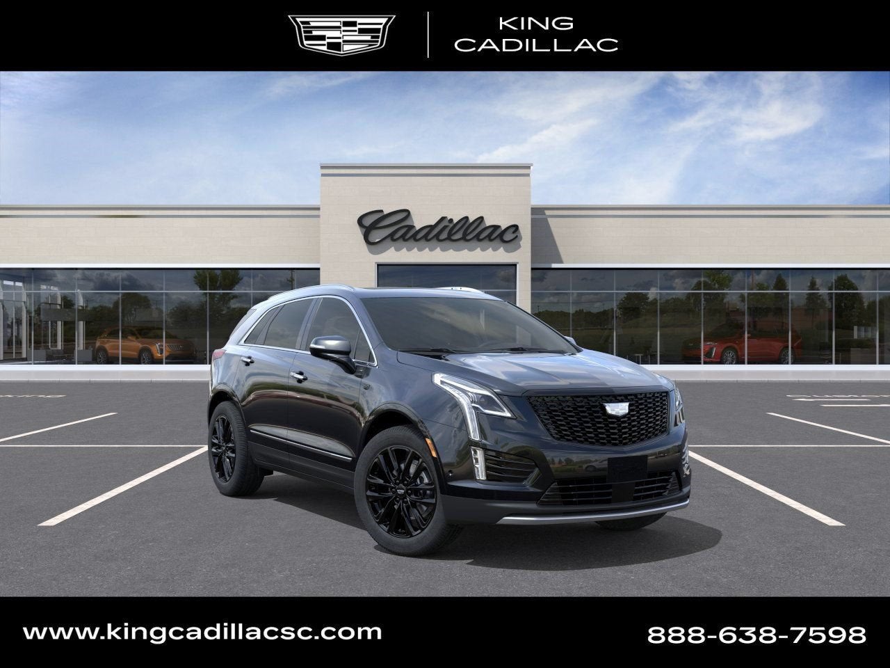 2026 Cadillac XT5 Premium Luxury in Stellar Black Metallic — front three-quarter view