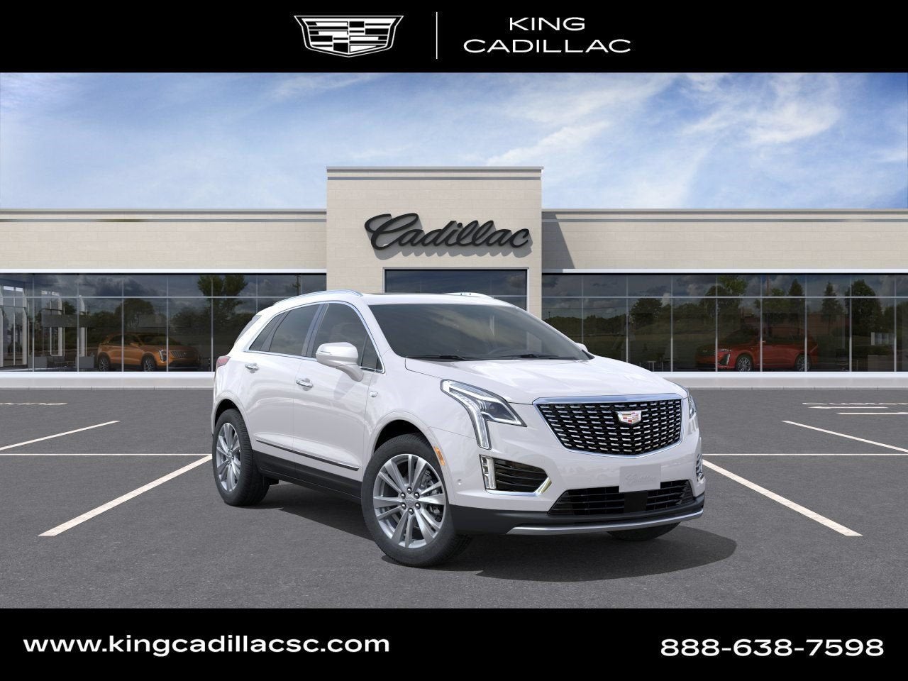2026 Cadillac XT5 Premium Luxury in Crystal White Tricoat — front three-quarter view