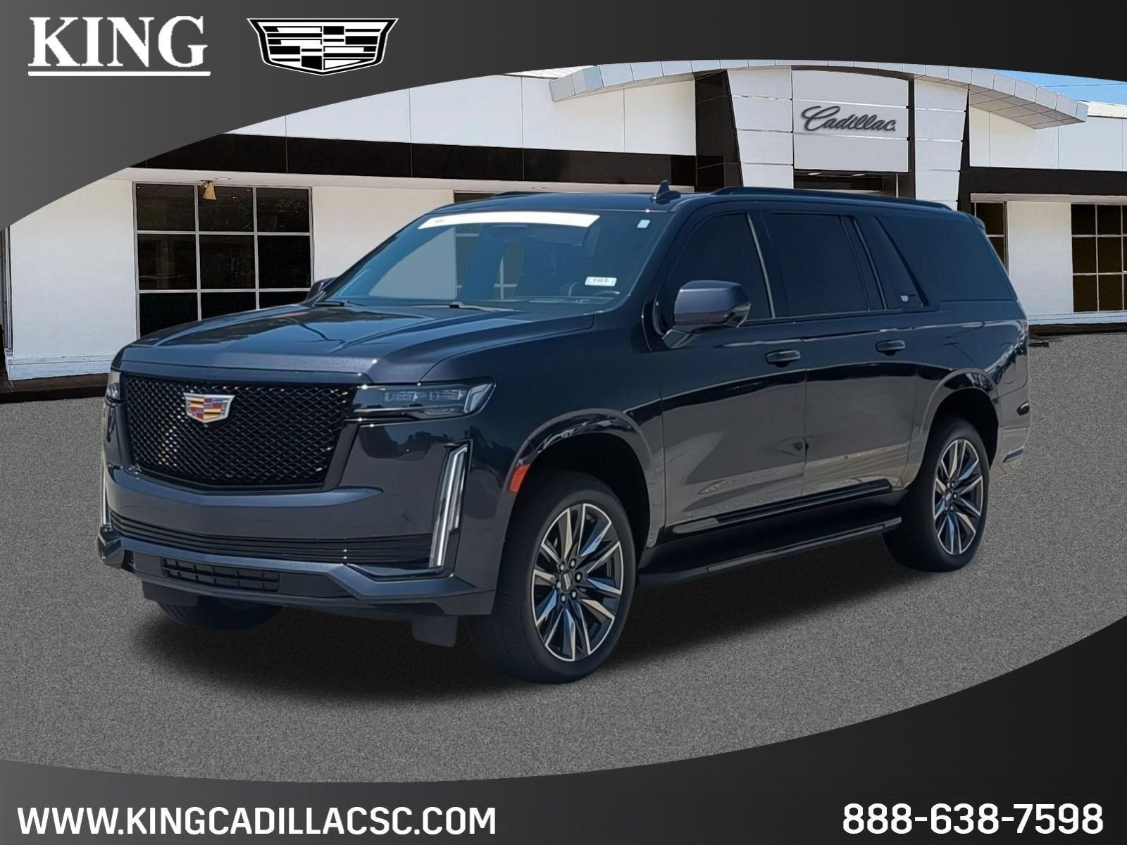 2022 Cadillac Escalade ESV Sport Platinum in Galactic Gray Metallic — front three-quarter view