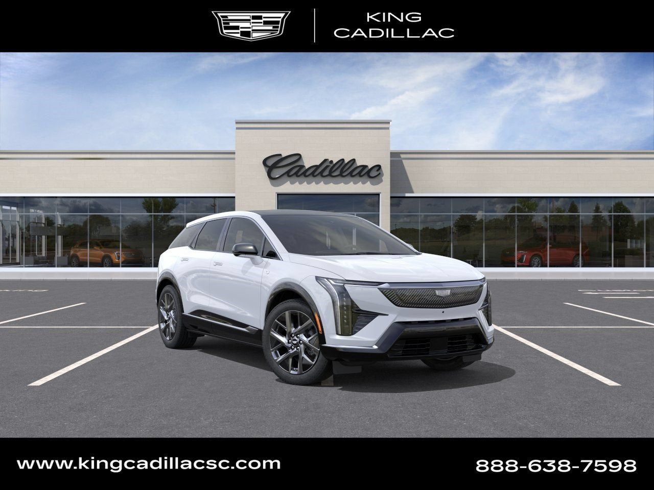 2026 Cadillac OPTIQ Luxury in Vibrant White Tricoat — front three-quarter view